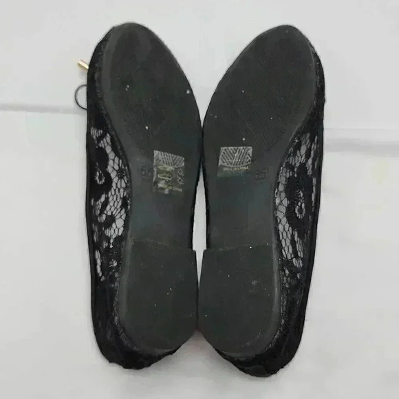 Musshoe Womens Bowknot Lace Round Toe Slip-On Ballet Flat Shoes Black Size 6.5 - Picture 7 of 8